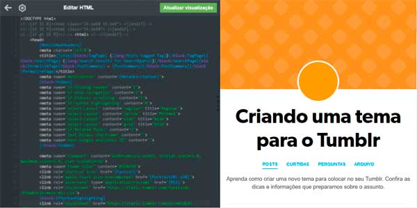 Criando um tema para colocar no Tumblr