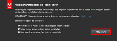 Atualizar as preferências do Adobe Flash