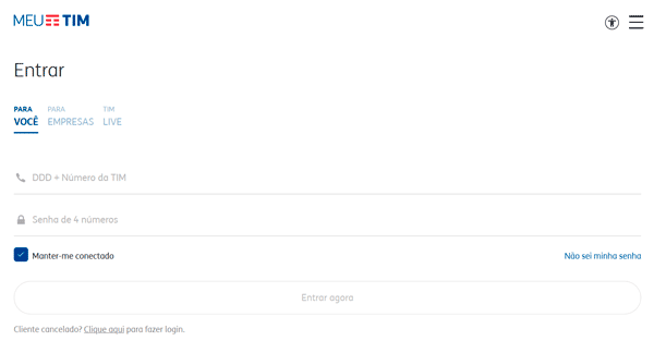 Como entrar e fazer login no site da Tim