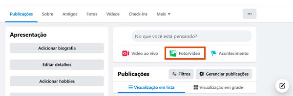 Como colocar fotos no Facebook