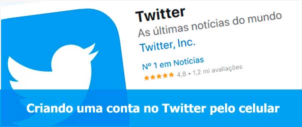 Criando uma conta no Twitter pelo celular