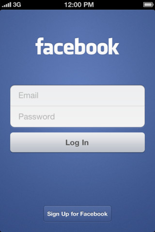 Aplicativo iPhone Facebook.