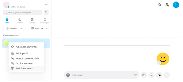 Como excluir conversas do Skype