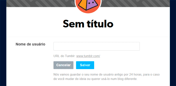 Mudando nome de usuário no Tumblr