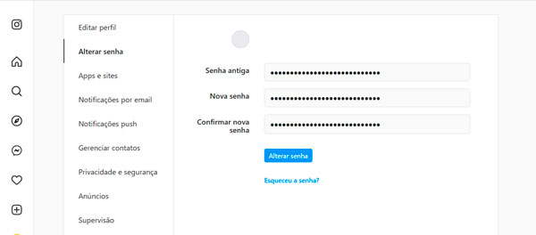 Como mudar ou redefinir senha do Instagram