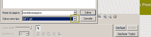 Salvar a imagem criada no PhotoScape no formato Gif.