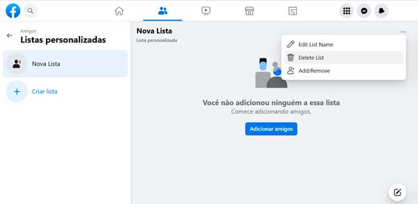 Como excluir listas de amigos no Facebook