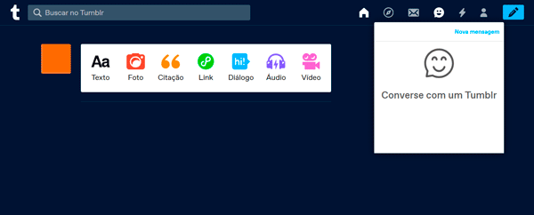 Como enviar uma mensagem no Tumblr