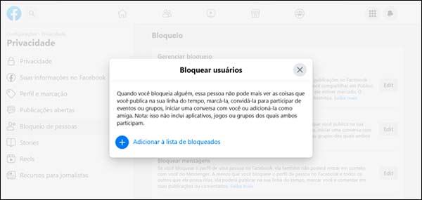 Como bloquear uma pessoa no Facebook
