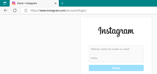 Entrar no Instagram pelo navegador de Internet