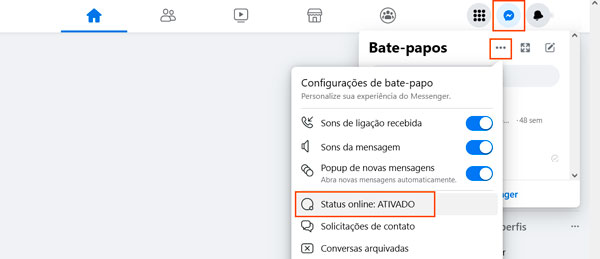 Deixar bate-papo offline no Facebook