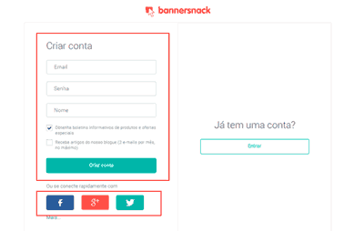 Como criar uma conta no BannerSnack.