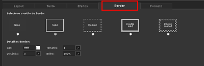 Como mudar o estilo de borda no editor BannerFans.