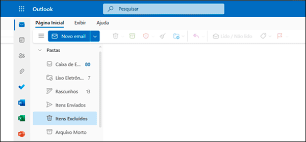 Como restaurar mensagens excluídas de email do Outlook.com