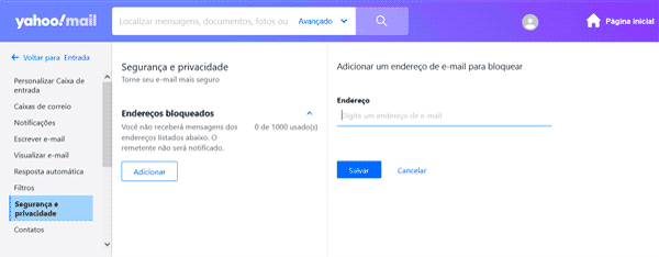 Como bloquear endereços de e-mail no Yahoo Mail