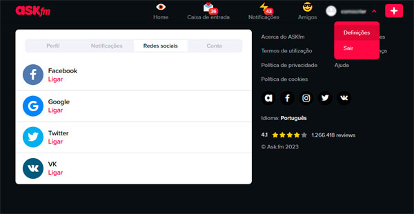 Ask.fm: como conectar conta no Twitter e Facebook