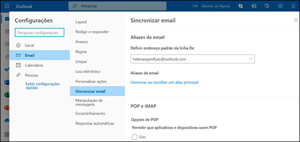 Como criar um alias de email no Outlook.com