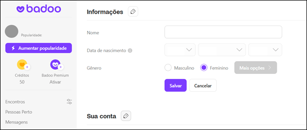 Como mudar o nome no Badoo