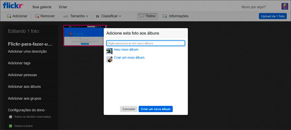 Como criar um álbum de fotos no Flickr
