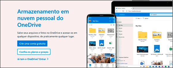 Como criar uma conta no OneDrive