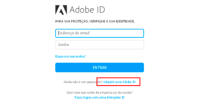 Como criar uma conta gratuita Adobe.