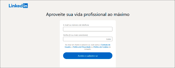 Como criar uma conta no LinkedIn