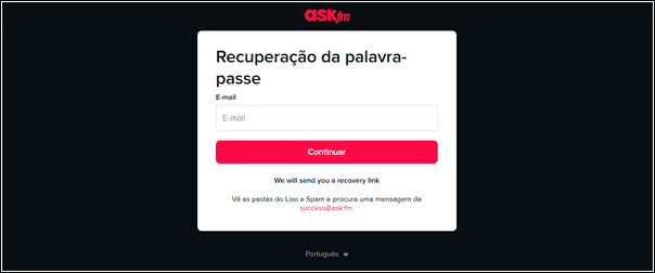 Como recuperar nome de usuário e senha do Ask.fm