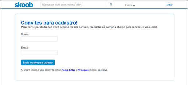 Como criar uma conta no Skoob