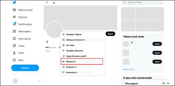 Como silenciar usuários no Twitter