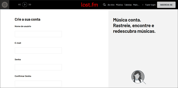 Como criar uma conta na Last.fm