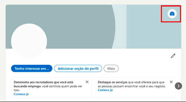 Adicionar ou mudar a imagem de fundo do perfil