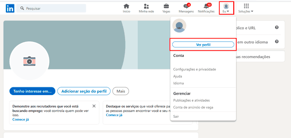 Adicionar uma foto de perfil no LinkedIn