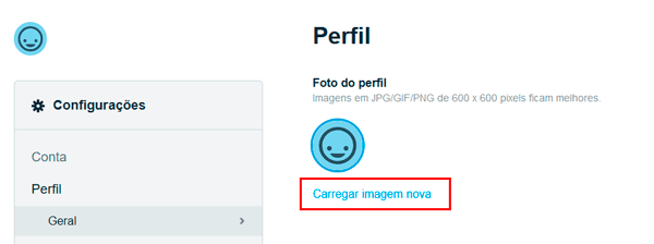 Carregar imagem nova de perfil no Vimeo