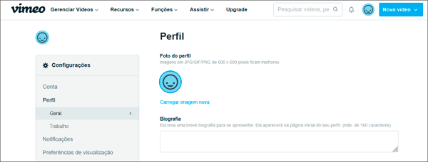 Como colocar foto no perfil do Vimeo