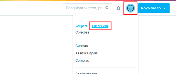 Entrar no perfil Vimeo para colocar ou trocar foto de perfil