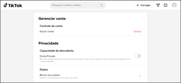Como excluir conta TikTok permanentemente