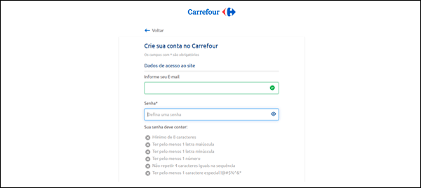 Como criar uma conta Carrefour