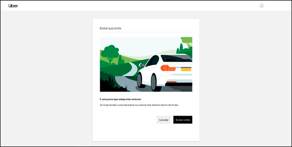 Aprenda como excluir conta Uber