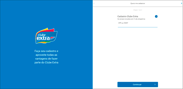Como fazer cadastro no Clube Extra