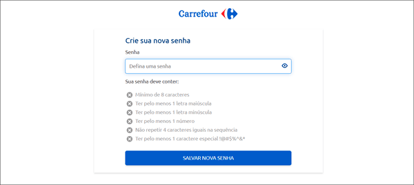 Como recuperar a senha do site ou aplicativo Carrefour