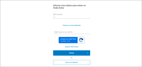 Como entrar e fazer login no Clube Extra